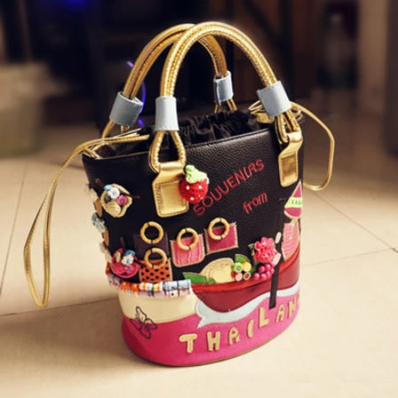 Interesting Stitching Unique Embroidery Handbags CODE: KAR1438
