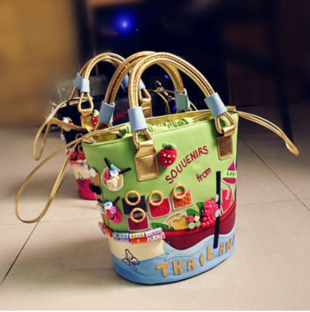 Interesting Stitching Unique Embroidery Handbags CODE: KAR1438