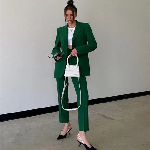New Double-breasted Jacket Long Sleeve Blazer Suit CODE: KAR1441
