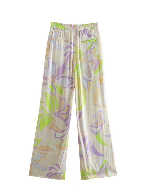 New Fashion Retro Print Straight Elastic Waist Elegant 2 Piece Set CODE: KAR1460