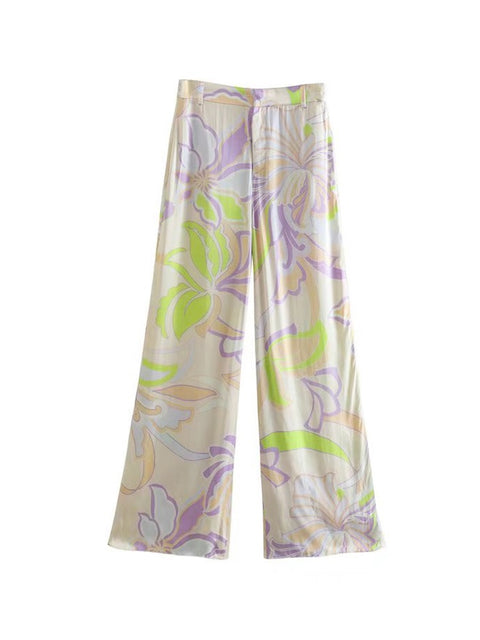 New Fashion Retro Print Straight Elastic Waist Elegant 2 Piece Set CODE: KAR1460