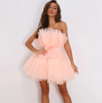 Sexy Elegant High Quality  Off Shoulder Bow-knot Mini Party Dress CODE: KAR1473