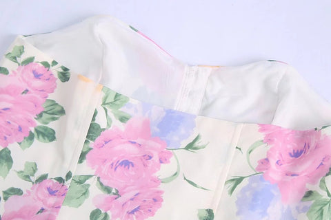 Summer Fashion Flower Print Strapless Sleeveless Backless Short Tight Top CODE: KAR1519