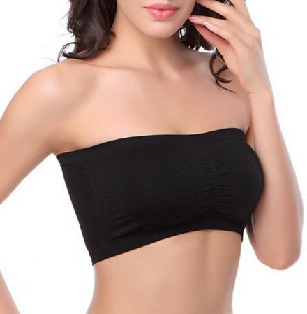 Double Layers Plus Size Strapless Tube Top Stretchy Bra CODE: KAR1528