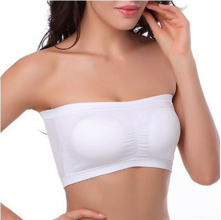 Double Layers Plus Size Strapless Tube Top Stretchy Bra CODE: KAR1528