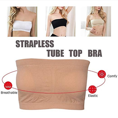 Double Layers Plus Size Strapless Tube Top Stretchy Bra CODE: KAR1528