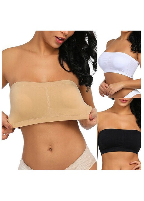 Double Layers Plus Size Strapless Tube Top Stretchy Bra CODE: KAR1528