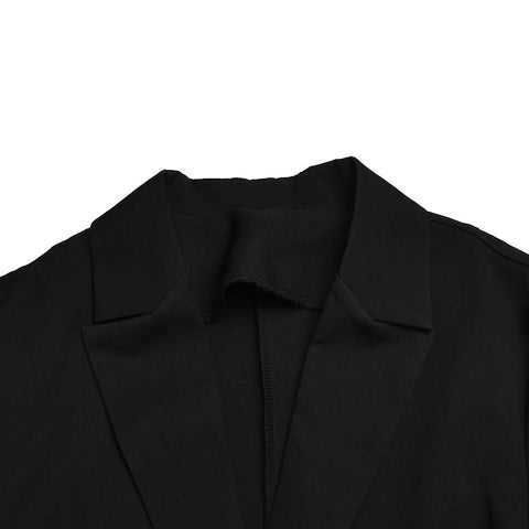 Autumn Fashion Sexy Notched Collar Hollow Out Buttons Long Sleeve Blazer Dress CODE: KAR1559