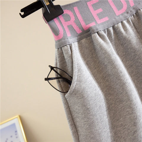 New Casual Elastic Pocket High Waist Letter Printed Loose Shorts CODE: KAR1583