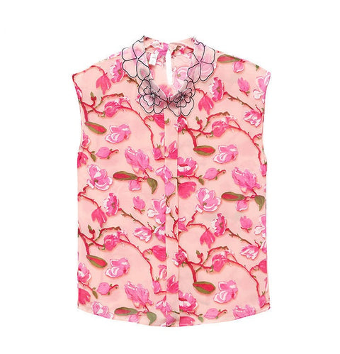 Summer fashion new sleeveless western casual Floral shirt CODE: KAR1590