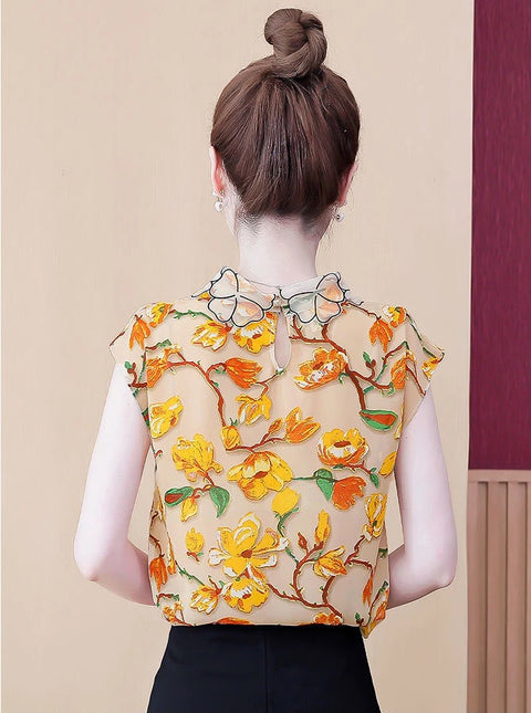 Summer fashion new sleeveless western casual Floral shirt CODE: KAR1590