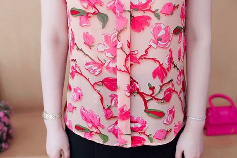 Summer fashion new sleeveless western casual Floral shirt CODE: KAR1590