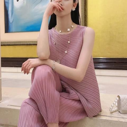 Summer irregular A-line sleeveless loose large size t-shirt CODE: KAR1609