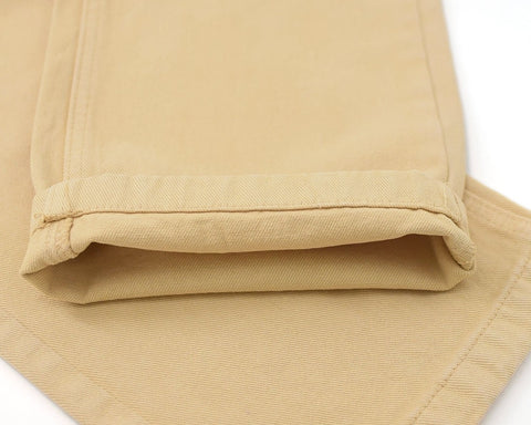 New Khaki Casual Loose Straight Hole High Waisted Denim Pant CODE: KAR1640