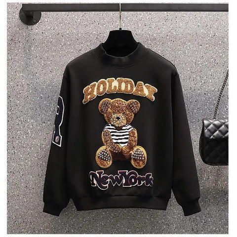 Autumn Casual Pullover Cartoon Top Patchwork Pant 2 Piece Set CODE: KAR1656