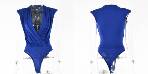 Sexy Slim V Neck High Waist Elegant Sleeveless Bodycon Bodysuit CODE: KAR1665