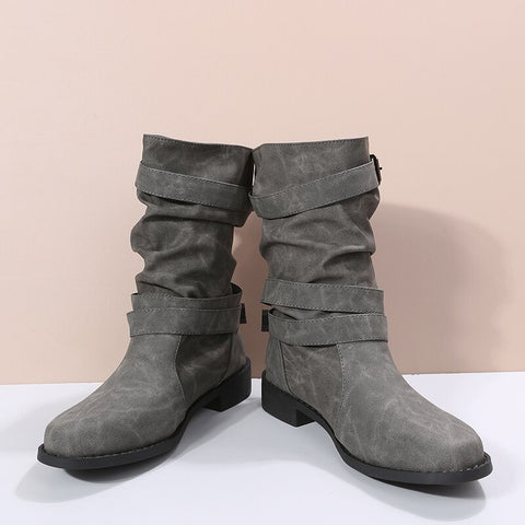 Autumn Winter Buckle low heels Ankle Boots CODE: KAR1700