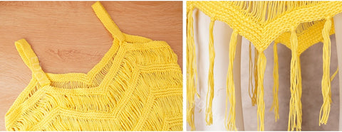 New Summer Crochet Tunic Sexy Strapped Hollow Out Fringed Maxi Dress CODE: KAR1705