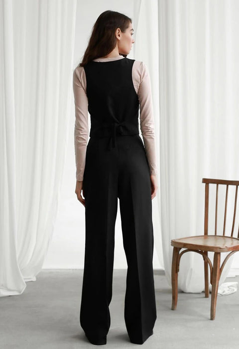 Summer Fashion Elegant Solid High Waist Wide Leg Casual Pleated Long Pant  CODE: KAR1719