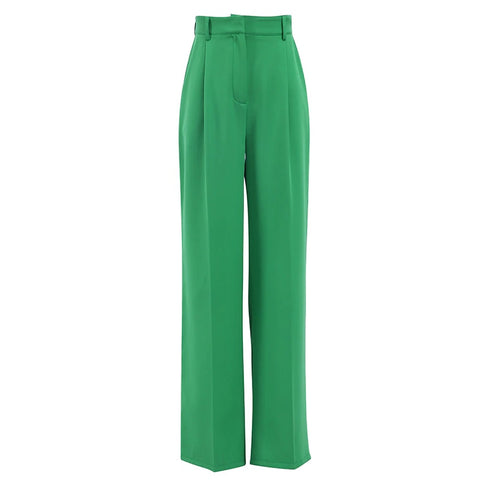 Summer Fashion Elegant Solid High Waist Wide Leg Casual Pleated Long Pant  CODE: KAR1719