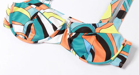 Sexy Bra + Casual Skinny High Waist Pants Aesthetic Print Two Piece Set CODE: KAR1724