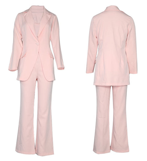 New Classic One-breasted Buttons Nine Blazer Pants Two Piece Set CODE: KAR1746