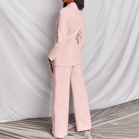 New Classic One-breasted Buttons Nine Blazer Pants Two Piece Set CODE: KAR1746
