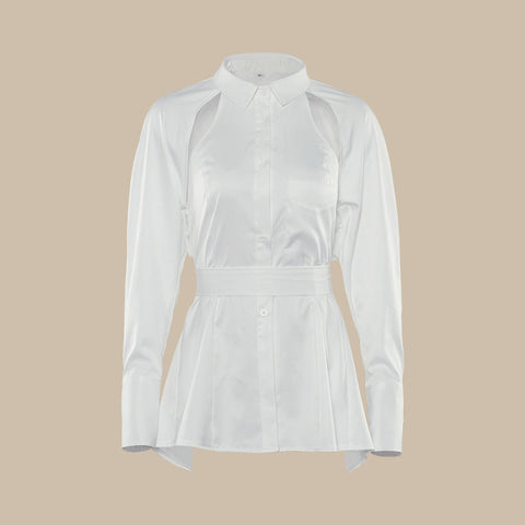 Summer Long Sleeve White Shirt CODE: KAR1777