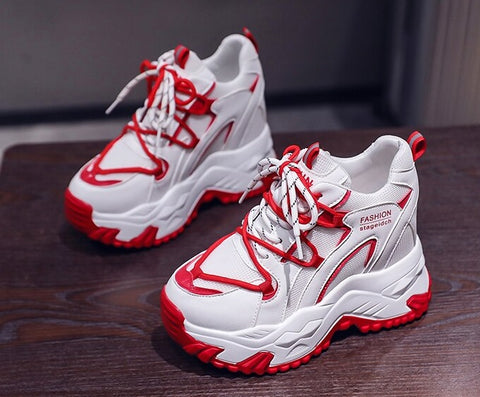 New Breathable Mesh Chunky Casual High Platform Shoes CODE: KAR1808