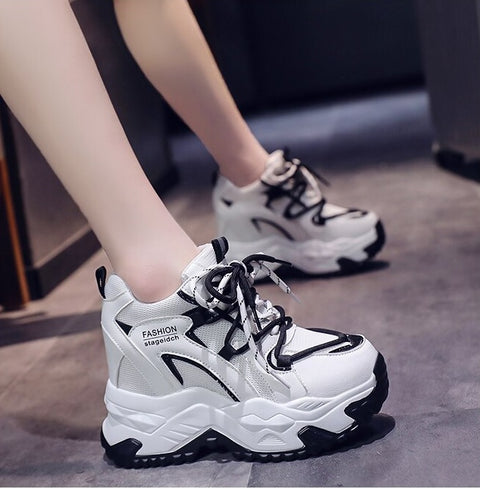 New Breathable Mesh Chunky Casual High Platform Shoes CODE: KAR1808