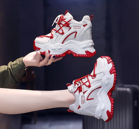 New Breathable Mesh Chunky Casual High Platform Shoes CODE: KAR1808
