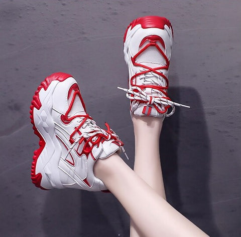 New Breathable Mesh Chunky Casual High Platform Shoes CODE: KAR1808