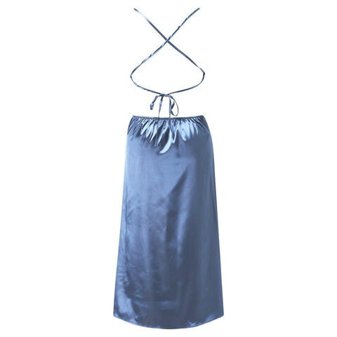 Asymmetrical Sleeveless Elegant Satin Dress CODE: KAR1850