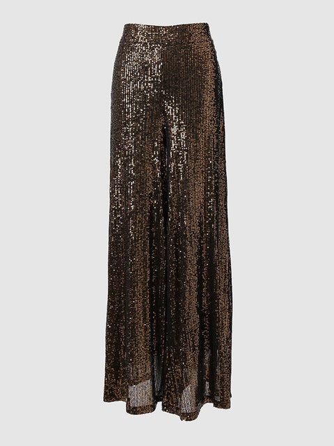 New fashion High Waist Sequin Flared Wide leg Pants CODE: KAR1853