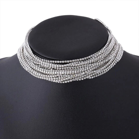 New Fashion Multilayer Rhinestone Crystal Collar Choker Necklace CODE: KAR1872