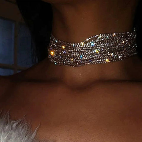New Fashion Multilayer Rhinestone Crystal Collar Choker Necklace CODE: KAR1872