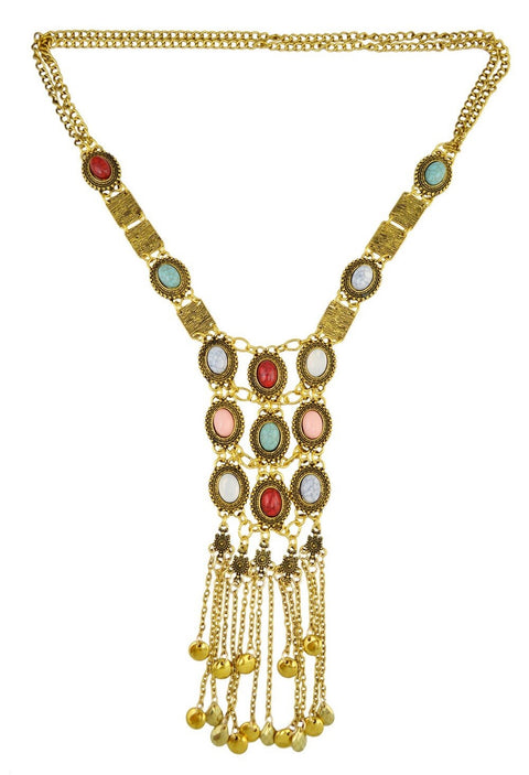Bohemian Rhinestone Tassel Pendant Drop Dangle Choker Long Necklace CODE: KAR1897