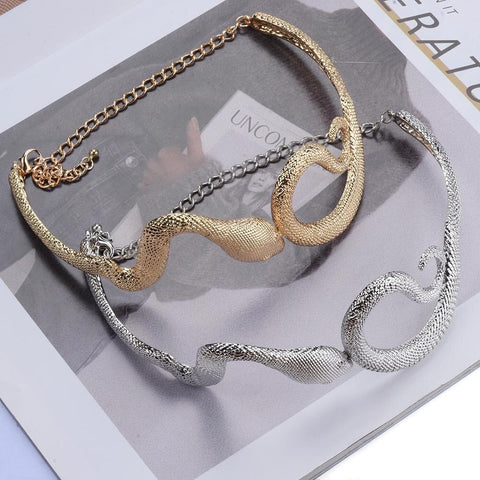 New Plated Snake Shape Metal Choker Necklace CODE: KAR1898
