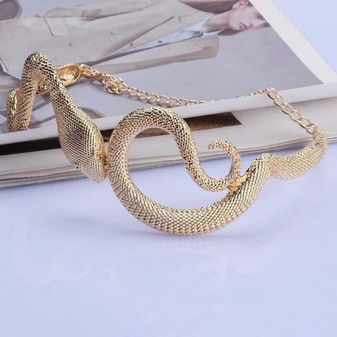 New Plated Snake Shape Metal Choker Necklace CODE: KAR1898