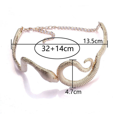 New Plated Snake Shape Metal Choker Necklace CODE: KAR1898