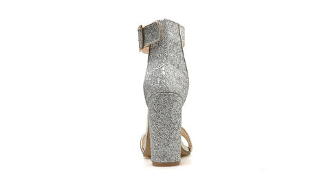 New Trend Chunky Heel Sequin Sandals CODE: KAR1420