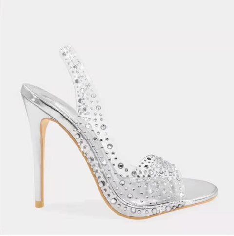 Glitter Rhinestones Pumps Crystal Transparent High Heel  CODE: KAR1923