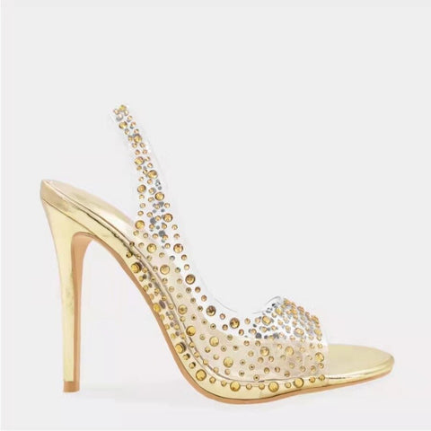 Glitter Rhinestones Pumps Crystal Transparent High Heel  CODE: KAR1923