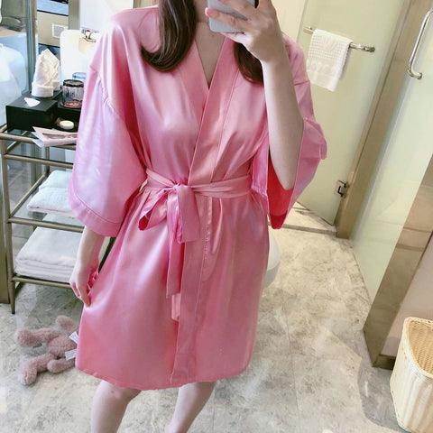 Short-sleeved thin sexy nightgown bathrobe CODE: KAR911