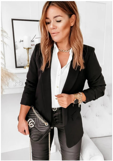 Open Stitch Elegant Blazer Coat CODE: KAR946