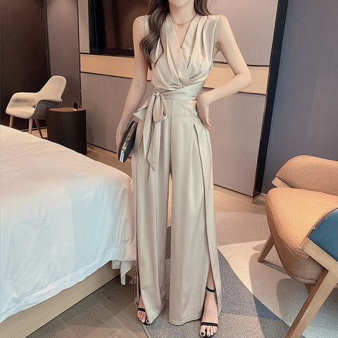 High Waist Wide Leg Long Jumpsuit CODE: KAR961