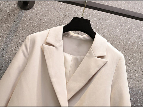 Large Size Blazer Suits With New V-neck Sequins Base Top Two-piece Set CODE: KAR977