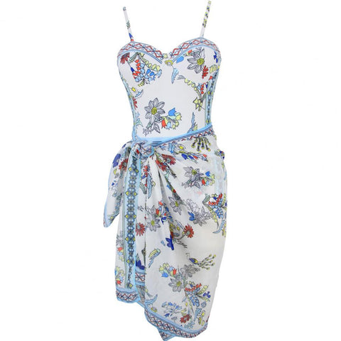 Conservative Skin-friendly Polyester High Waist Swimsuit CODE: KAR986