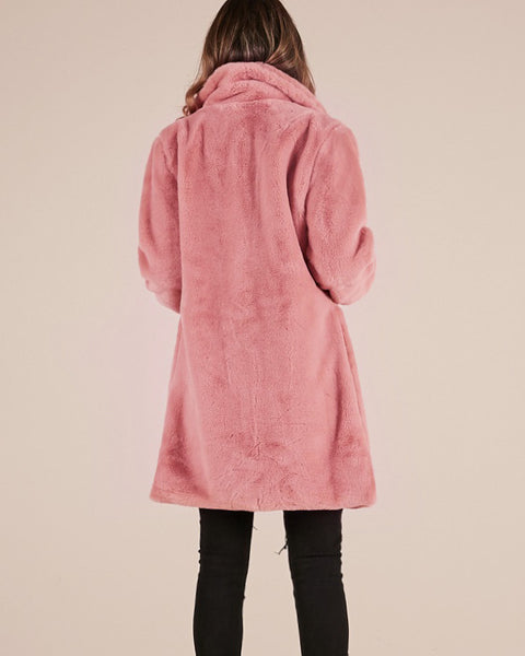 Jacket Bomber Turn Down Collar Flocking Cardigan Rabbit Fur Loose Outwear CODE: KAR358