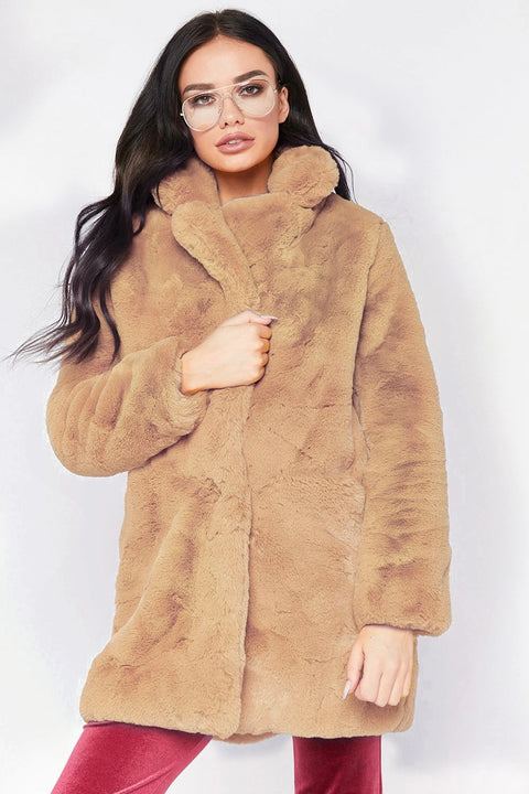 Jacket Bomber Turn Down Collar Flocking Cardigan Rabbit Fur Loose Outwear CODE: KAR358